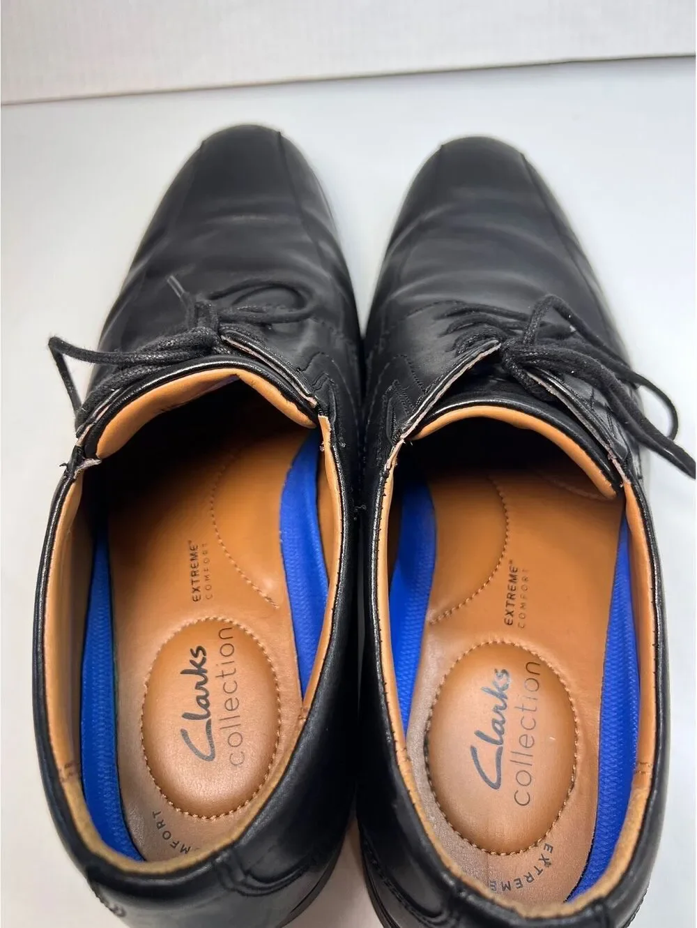 Clarks Whiddon Pace Black Leather Oxfords Wide Office Preppy Minimal Mens 12